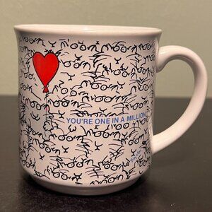 Vintage SANDRA BOYNTON "You’re One in a Million" Red Heart Balloon Ceramic Mug